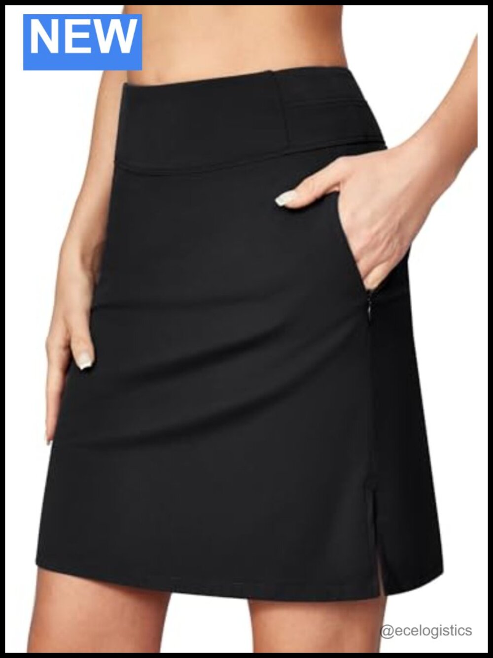 Women's Knee Length Skort with Pockets Tennis Golf Skirt